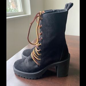 Free People Dylan Black Suede Boots 37
